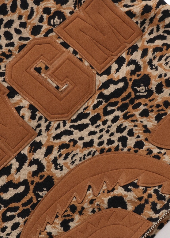 Леопардовий худі Bape Wild Leopard Pattern Shark Relaxed Fit Full Zip Hoodie