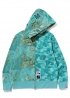 Блакитний худі BAPE x Van Gogh Museum Shark Full Zip Hoodie Unisex - HA1155
