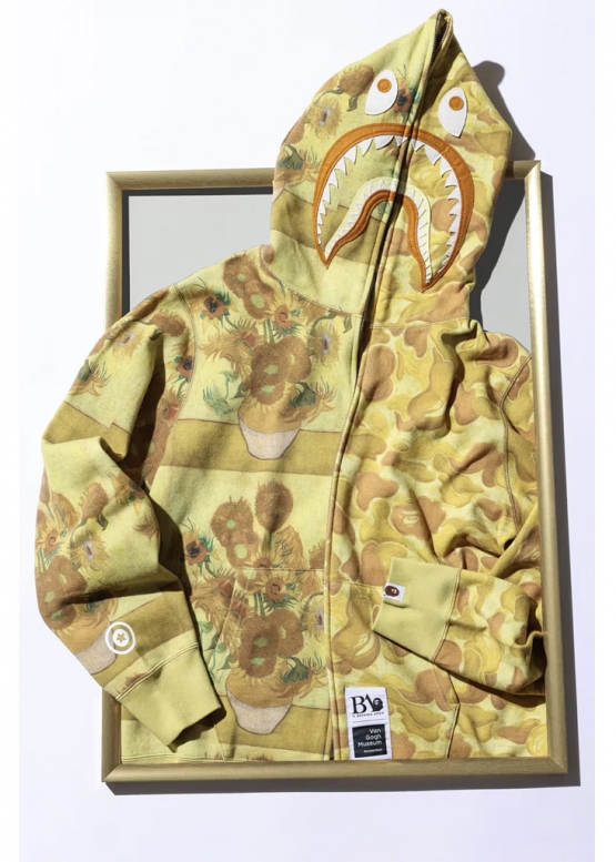 Bape Aape by A BATHING APE x Van Gogh Museum Shark Full Zip Hoodie Unisex