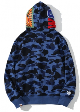 Синій худі Bape Shark Navy Camo Full Zip Hoodie Unisex - HA1157