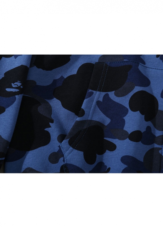 Синій худі Bape Aape by A BATHING APE Shark Color Navy Camo Full Zip Hoodie Unisex