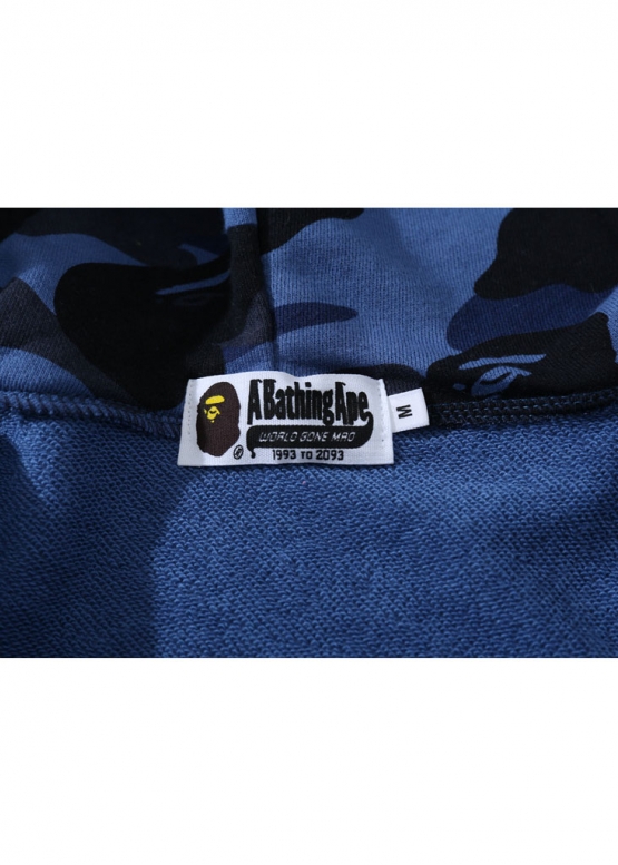 Синій худі Bape Aape by A BATHING APE Shark Color Navy Camo Full Zip Hoodie Unisex