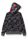 Чорний худі Bape Aape by A BATHING APE Shark Color Grid Camo Black Full Zip Hoodie Unisex