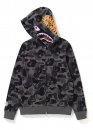 Bape Aape by A BATHING APE Shark Color Grid Camo Black Full Zip Hoodie Unisex