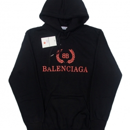 Чорний худі Balenciaga BB Mode Print Black Hoodie Unisex - HB1116