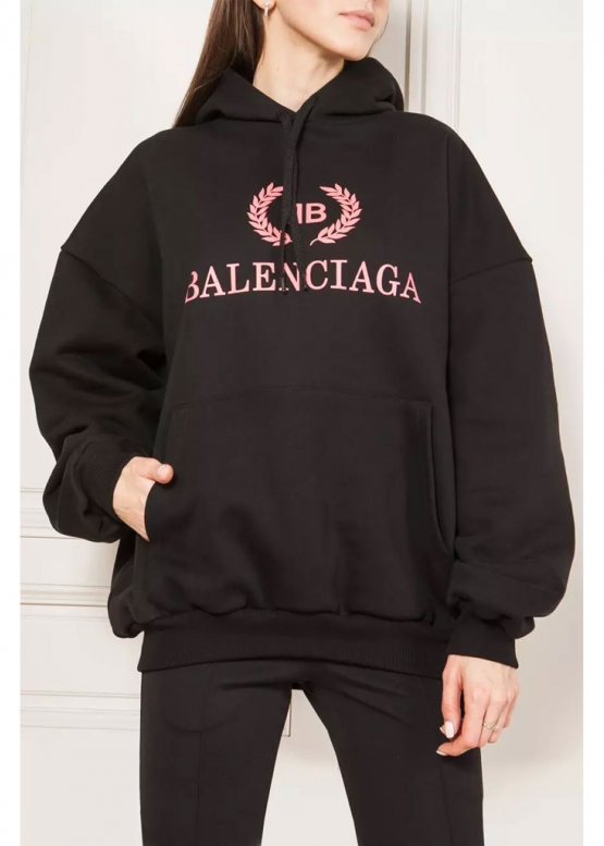 Чорний худі Balenciaga BB Mode Print Color Black Hoodie Unisex
