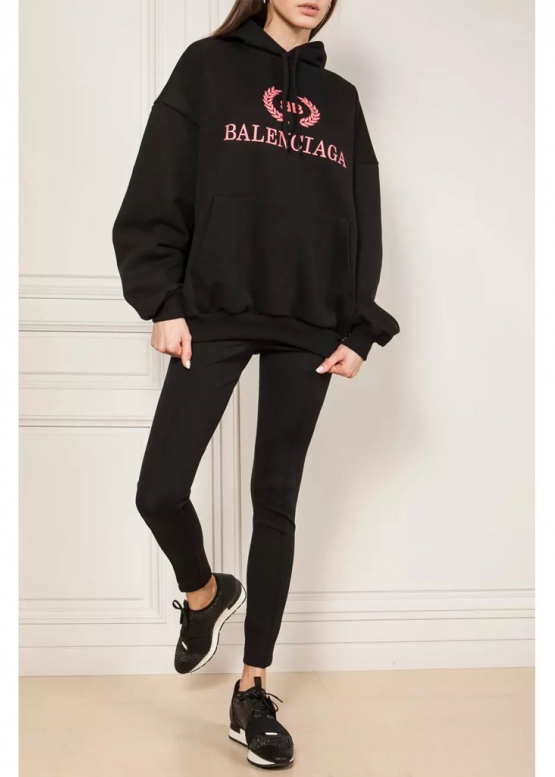 Чорний худі Balenciaga BB Mode Print Color Black Hoodie Unisex