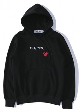 CDG Ohh yes Play Comme des Garçons Black Hoodie Unisex - HС1111