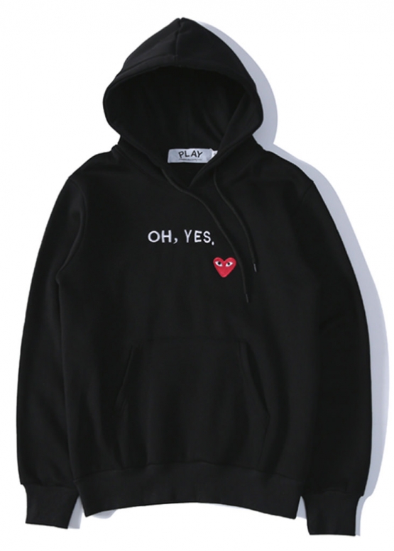 CDG Ohh yes Play Comme des Garçons Color Black Hoodie Unisex