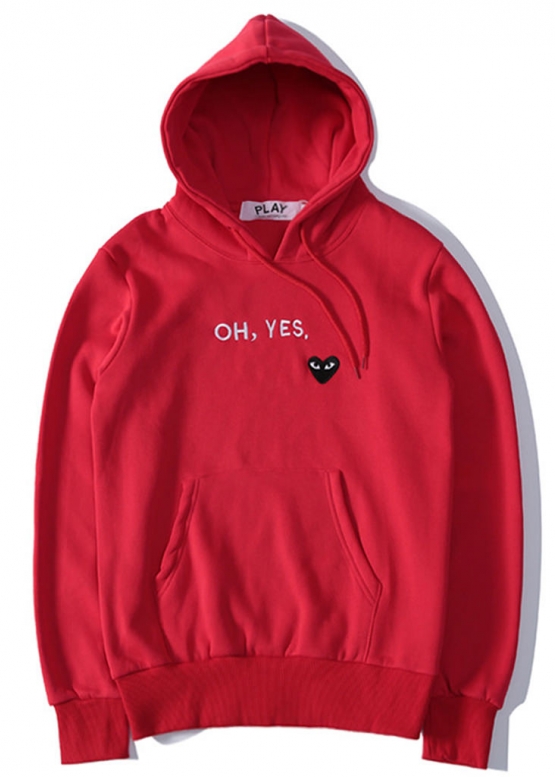 CDG Ohh yes Play Comme des Garçons Zipper Color Red Hoodie Unisex
