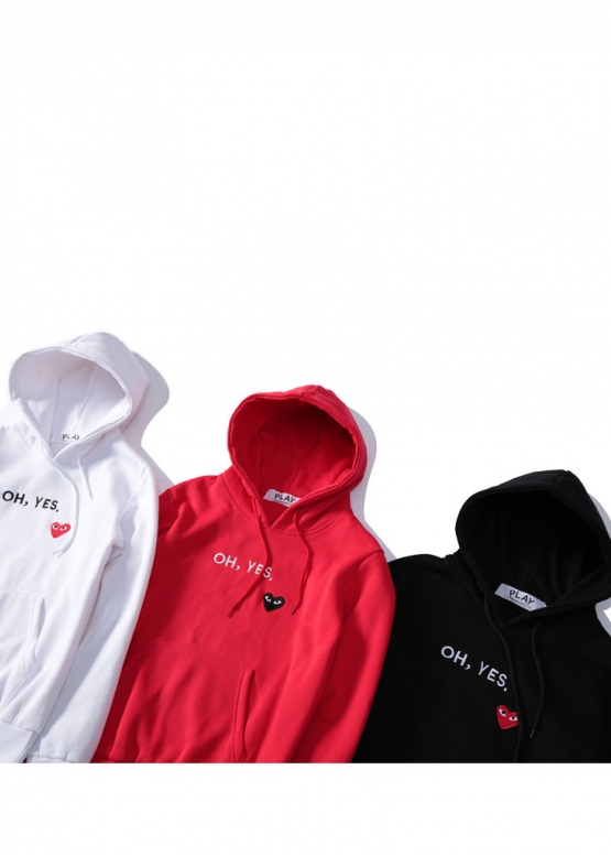 CDG Ohh yes Play Comme des Garçons Zipper Color Red Hoodie Unisex