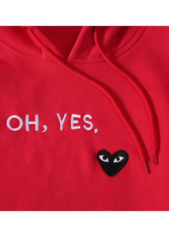 CDG Ohh yes Play Comme des Garçons Zipper Color Red Hoodie Unisex