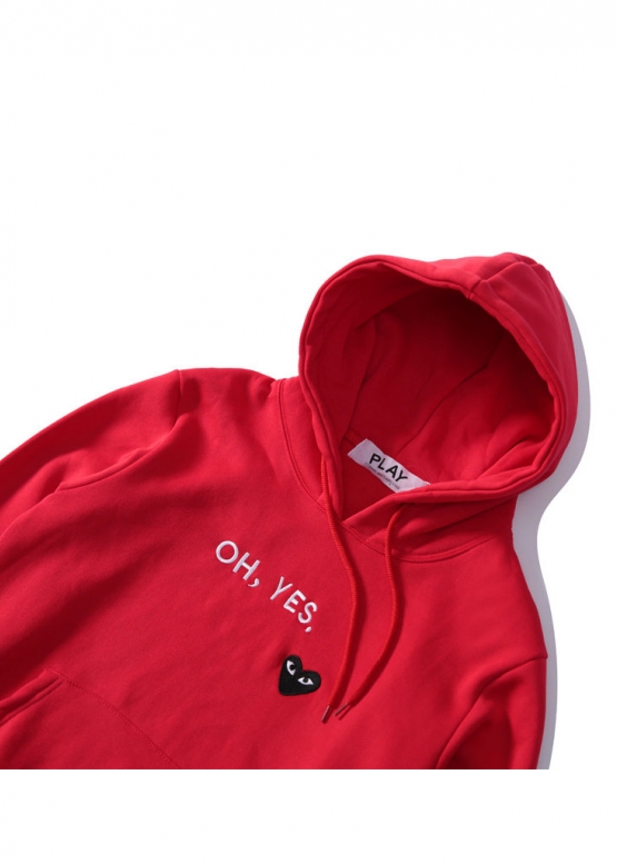 CDG Ohh yes Play Comme des Garçons Zipper Color Red Hoodie Unisex