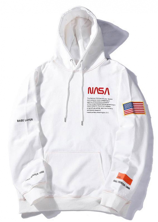 NASA x Heron Preston Color White Hoodie Unisex