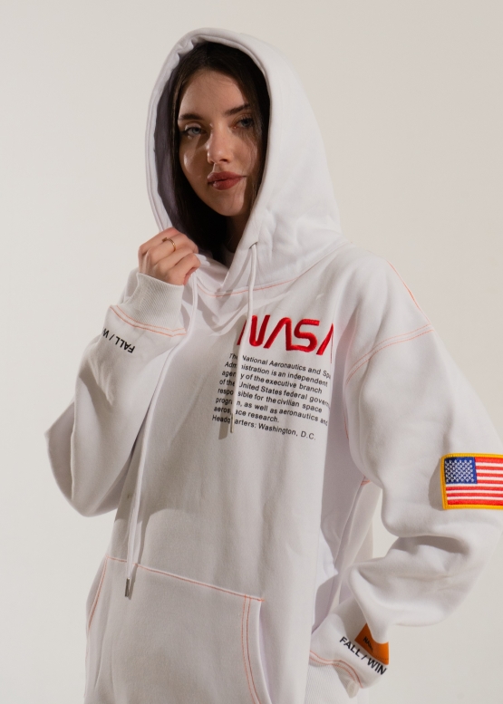 NASA x Heron Preston Color White Hoodie Unisex