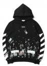 Чёрный худи Off White Art Chaos Color Black Hoodie Unisex