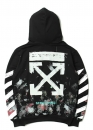 Off White Art Chaos Color Black Hoodie Unisex