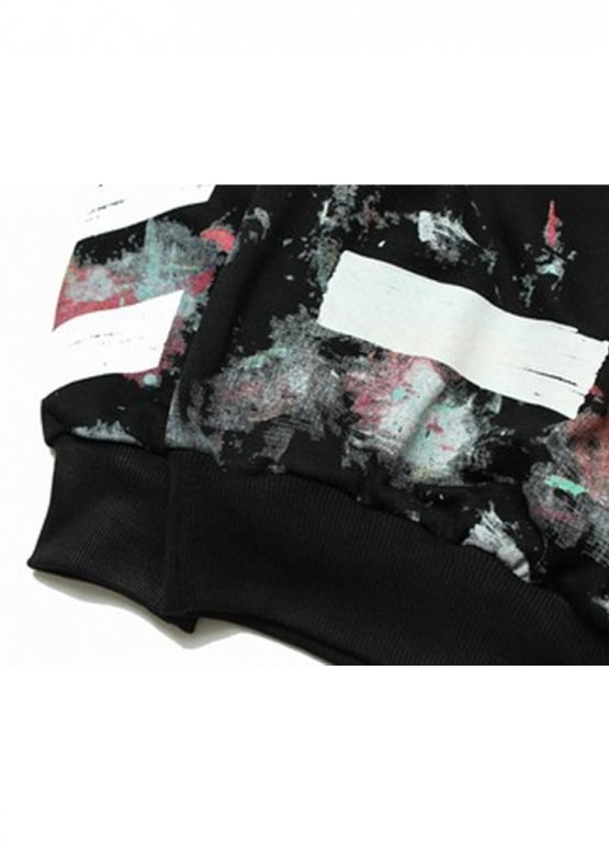 Off White Art Chaos Color Black Hoodie Unisex