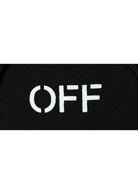 Off White Art Chaos Color Black Hoodie Unisex