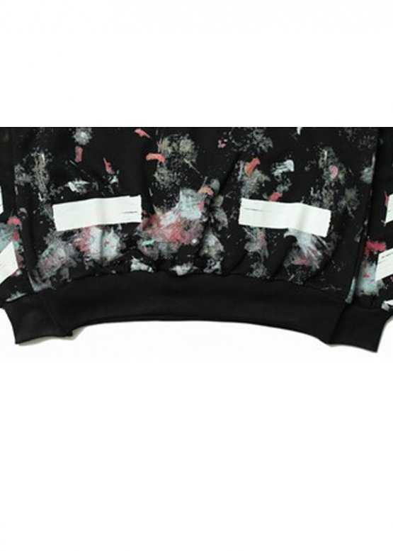 Off White Art Chaos Color Black Hoodie Unisex