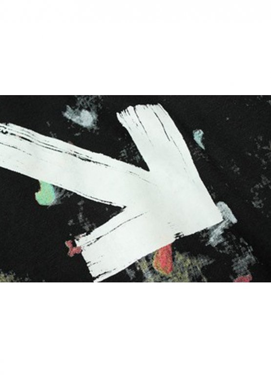 Off White Art Chaos Color Black Hoodie Unisex