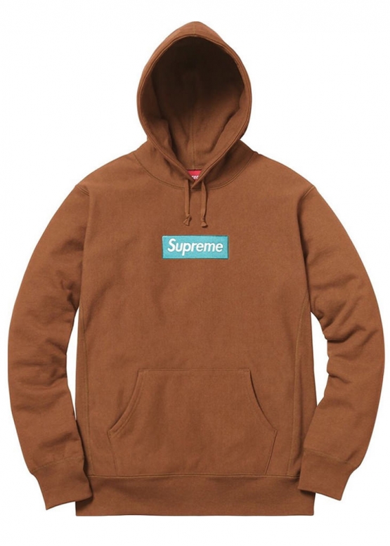 Supreme Box Logo Color Brown Hoodie Unisex
