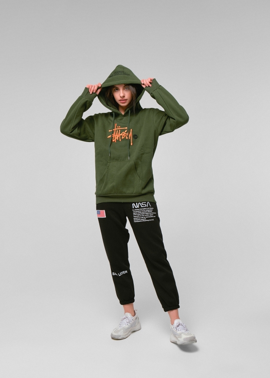 Зелений худі Shon Stüssy Color Green Hoodie Unisex