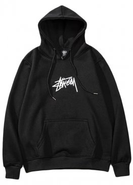 Чёрный худи Shon Stüssy Black Hoodie Unisex - HU1113