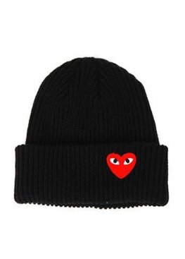 Чорна шапка Comme Des Garcons Play Black Winter Hat Unisex - IC1114