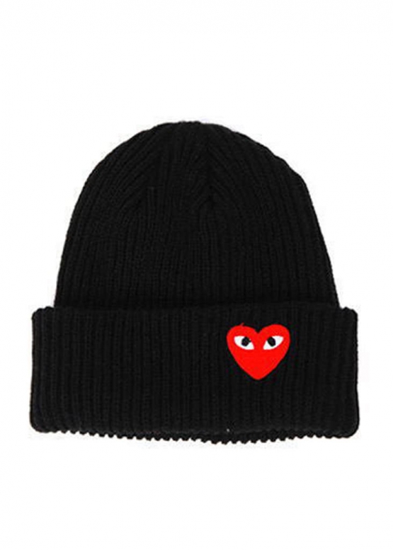 Comme Des Garcons Play Color Black Winter Hat Unisex