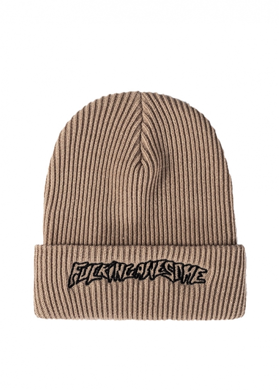 Fucking Awesome Beige Winter Hat Unisex