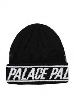 Чорна шапка Palace Skateboards Black Winter Hat Unisex - IP1111 Чорна шапка Palace Skateboards Black Winter Hat Unisex - IP1111