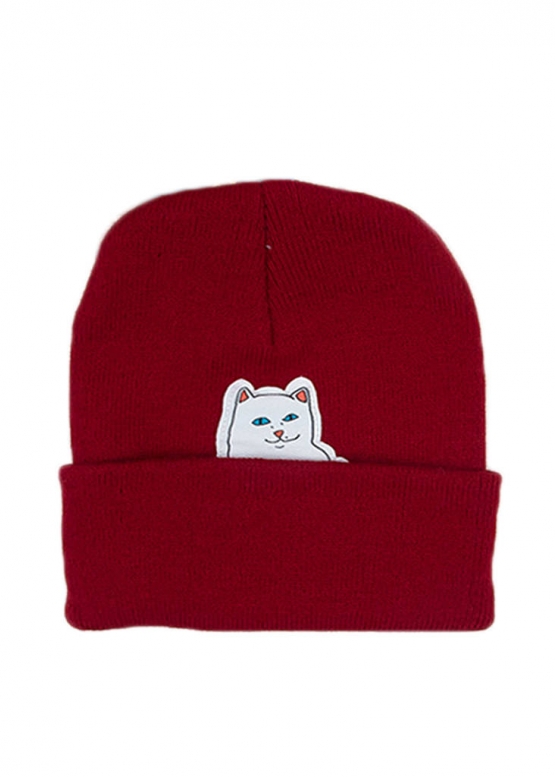 RipNDip Peeking Nermal Cat Color Red Winter Hat Unisex