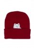 Бордова шапка RipNDip Peeking Nermal Cat Red Winter Hat Unisex - IR1113