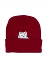 Бордова шапка RipNDip Peeking Nermal Cat Color Red Winter Hat Unisex