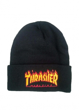 Thrasher Magazine Flame Logo Black Winter Hat Unisex - IT1112