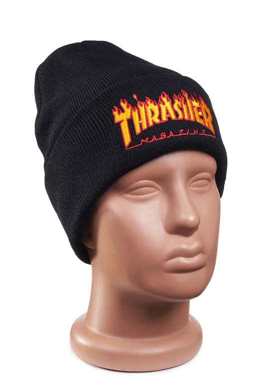 Thrasher Magazine Flame Logo Color Black Winter Hat Unisex