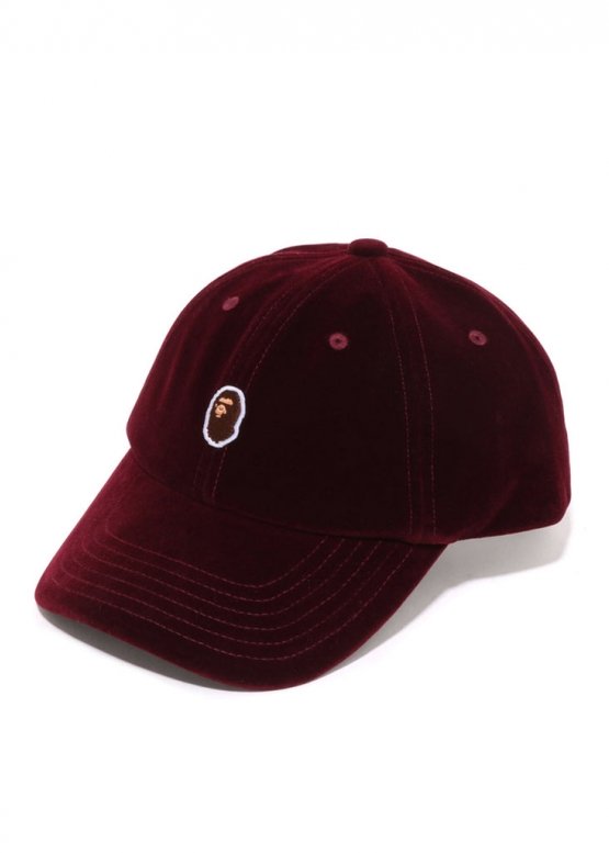 Бордовая кепка Bape One Point Panel Cap