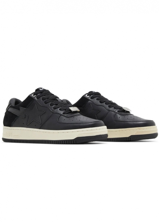 Чорні кросівки A Bathing Ape Bapesta Low Suede Heel Color Black