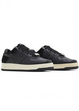 A Bathing Ape Bapesta Low Suede Heel Black - KA1114