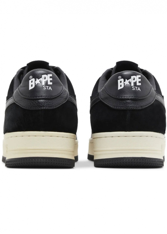 A Bathing Ape Bapesta Low Suede Heel Color Black