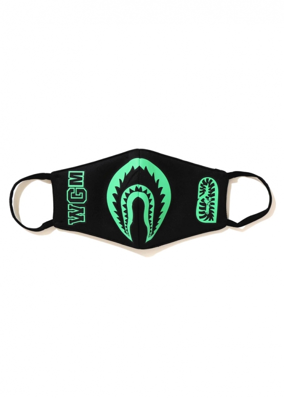 Купити чорну маску Bape Glow In The Dark Shark Mask Black у Києві з доставкою по Україні