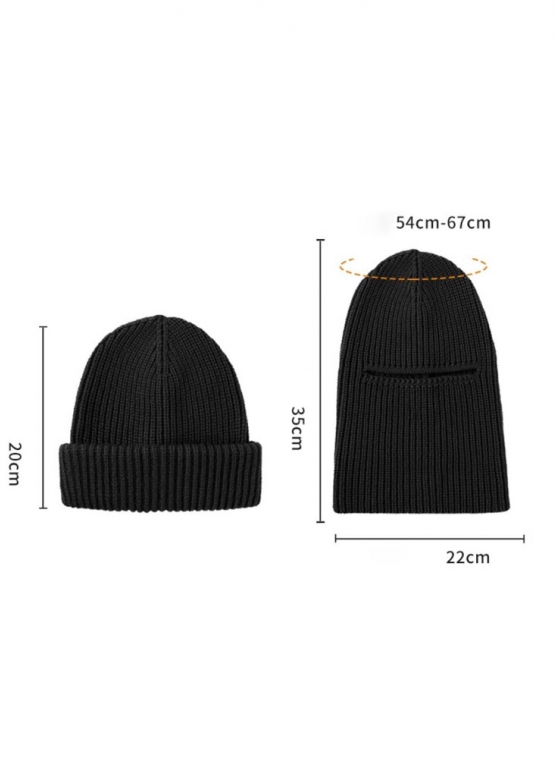 Black 2-in-1 balaclava hat Unisex
