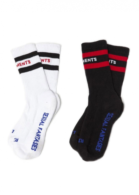 Vetements Color White Black Socks Unisex