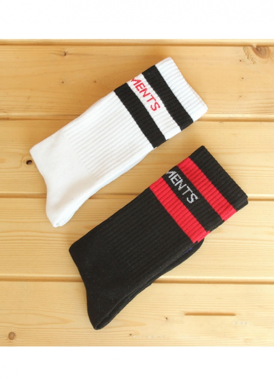 Vetements Color White Black Socks Unisex