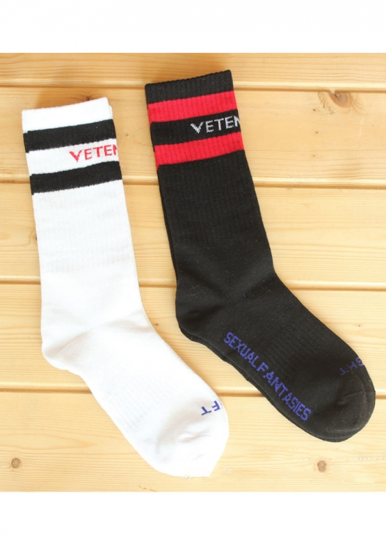 Vetements Color White Black Socks Unisex