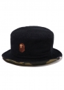 Чорна панама Bape Ape Head Pile Hat