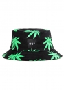 Чорна панама Huf Color Black With Green Leaves Bucket Hat Unisex