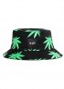 Чорна панама Huf Black With Green Leaves Bucket Hat Unisex - PF1112