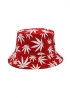 Червона панама Red With White Leaves Bucket Hat Unisex - PF1115